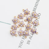18k Plated DIY Earring Pendants with Zircons - 20pcs/lot