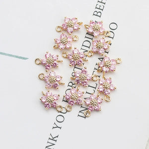 18k Plated DIY Earring Pendants with Zircons - 20pcs/lot