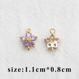 18k Plated DIY Earring Pendants with Zircons - 20pcs/lot