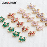 18k Plated DIY Earring Pendants with Zircons - 20pcs/lot