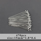 Rhodium Plated Copper Jewelry Accessories DIY Needle 25g/lot