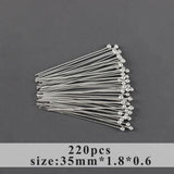 Rhodium Plated Copper Jewelry Accessories DIY Needle 25g/lot