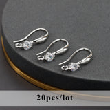 DIY Earrings Findings 18k Rhodium Plated with Zircon