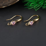 18k Plated Copper Zircon Clasp Hooks Jewelry Making 20pcs/lot