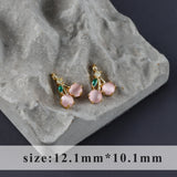 18k Plated Zircon Copper DIY Earrings 6pcs/lot