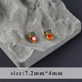 18k Plated Zircon Copper DIY Earrings 6pcs/lot