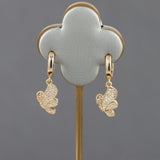 18K Plated Copper DIY Pendants with Zircons, 2pcs/lot