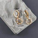 18K Plated Copper DIY Pendants with Zircons, 2pcs/lot