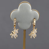 18K Plated Copper DIY Pendants with Zircons, 2pcs/lot