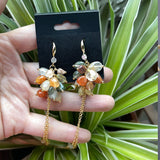 18k Plated Ear Chain with Natural Stone, 2pcs/lot