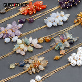 18k Plated Ear Chain with Natural Stone, 2pcs/lot