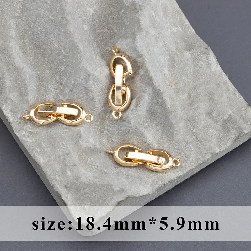 18k Plated Nickel Free Jewelry Accessories Copper Hooks Clasp 6pcs/lot