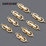 18k Plated Nickel Free Jewelry Accessories Copper Hooks Clasp 6pcs/lot