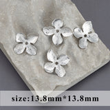 Nickel Free Jewelry Accessories 18K Rhodium Plated Copper DIY Flower Accessories
