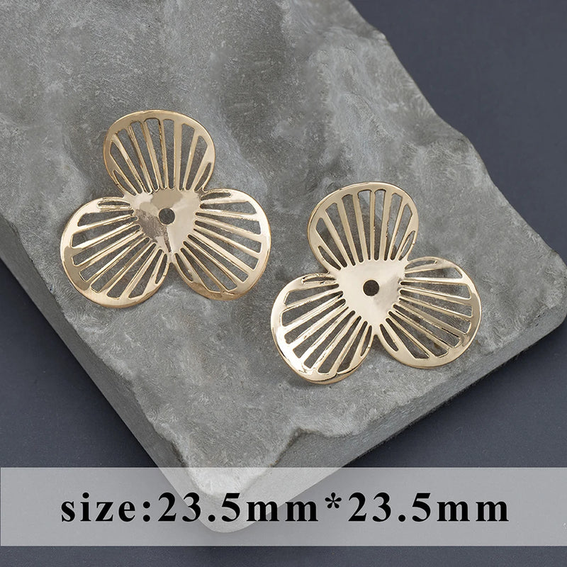 Nickel Free Jewelry Accessories 18K Rhodium Plated Copper DIY Flower Accessories