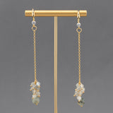 18k Plated Copper DIY Pendant with Natural Stone, 2pcs/lot