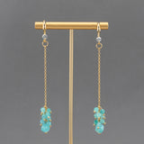18k Plated Copper DIY Pendant with Natural Stone, 2pcs/lot