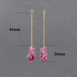 18k Plated Copper DIY Pendant with Natural Stone, 2pcs/lot