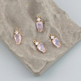 Mini Size Nickel Free 18k Plated Copper Zircon Charm Jewelry Making DIY Pendant