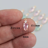 Mini Size Nickel Free 18k Plated Copper Zircon Charm Jewelry Making DIY Pendant