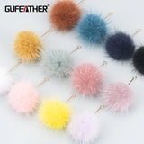 Hairball Pendant 18k Plated Real Fur Mink 10pcs/lot