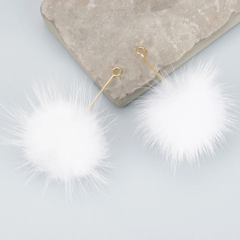 Hairball Pendant 18k Plated Real Fur Mink 10pcs/lot
