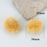 Hairball Pendant 18k Plated Real Fur Mink 10pcs/lot
