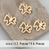 18k Plated Nickel Free Zircon Charms Pendants DIY Jewelry Making