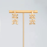 MB28 Rhodium Plated Drop Earrings for Women