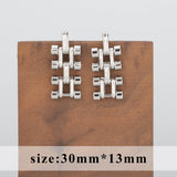 MB28 Rhodium Plated Drop Earrings for Women