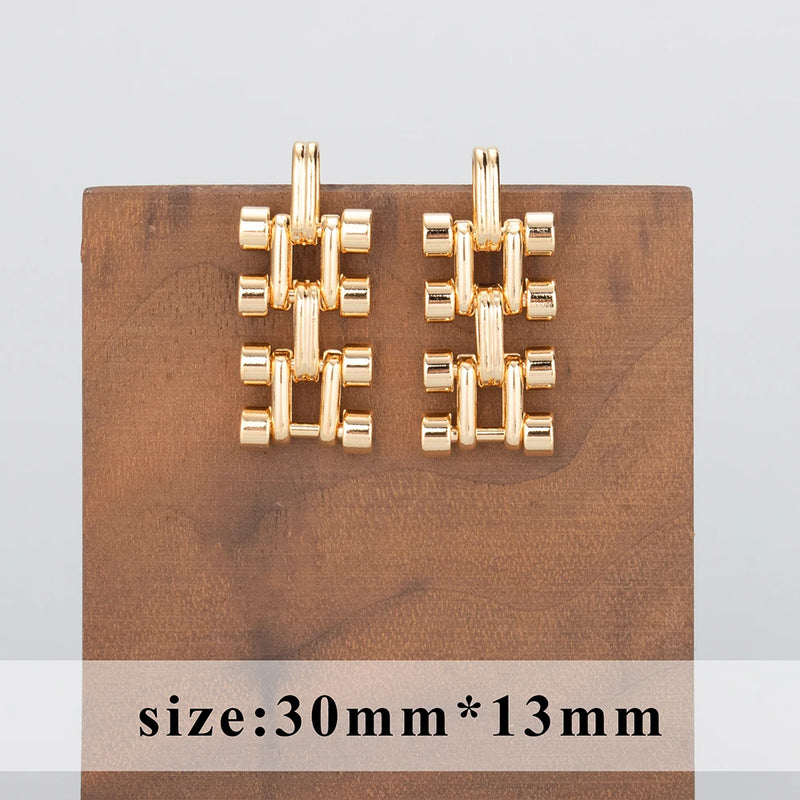 MB28 Rhodium Plated Drop Earrings for Women