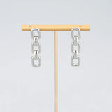 MB28 Rhodium Plated Drop Earrings for Women