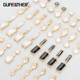 MB60 18k Plated Jewelry Accessories with Zircons Glass Charms 6pcs/lot