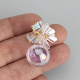 Hand Glass Beads Charms Crystal 18k Plated Charms 2pcs/lot