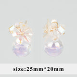 Hand Glass Beads Charms Crystal 18k Plated Charms 2pcs/lot