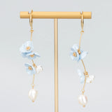 18k Plated Natural Stone Pearl Charms Petal Pendants