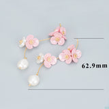 18k Plated Natural Stone Pearl Charms Petal Pendants
