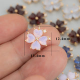 Petals Shape 18K Plated Zircon Jewelry Making DIY Pendants
