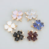 Petals Shape 18K Plated Zircon Jewelry Making DIY Pendants