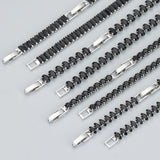 MB93 Fashion Necklace Rhodium Plated Long Chain DIY Black Zircons