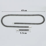MB93 Fashion Necklace Rhodium Plated Long Chain DIY Black Zircons