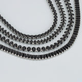MB93 Fashion Necklace Rhodium Plated Long Chain DIY Black Zircons