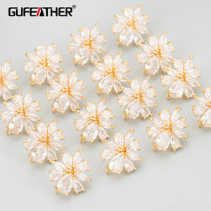 18k Plated Copper Zircon Earrings DIY Findings 6pcs