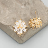 18k Plated Copper Zircon Earrings DIY Findings 6pcs