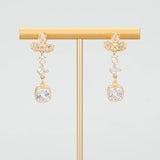 MC51 18k Plated Copper Zircon Charms DIY Earrings 6pcs/lot
