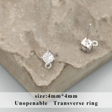18k Rhodium Plated Copper Zircon Charms DIY Earrings 10pcs