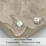 18k Rhodium Plated Copper Zircon Charms DIY Earrings 10pcs