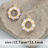18k Plated Copper Zircon Charms DIY Pendants 6pcs/lot