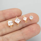 MC75 18k Rhodium Plated Copper Zircon Charm DIY Pendants 10pcs/lot