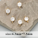 MC75 18k Rhodium Plated Copper Zircon Charm DIY Pendants 10pcs/lot